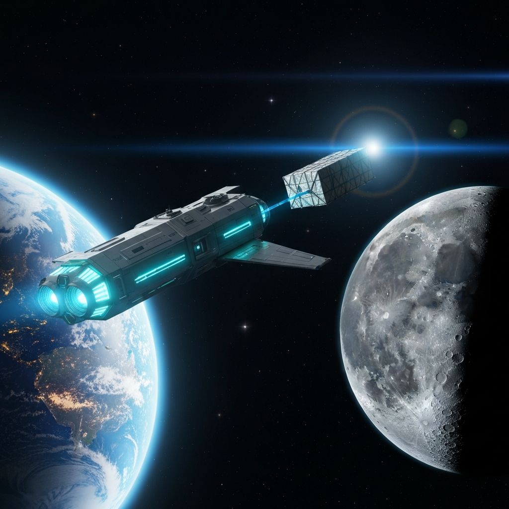 Cislunar Tug spacecraft operating between Earth and Moon in deep space